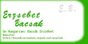 erzsebet bacsak business card